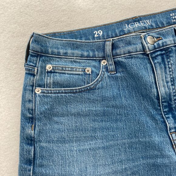 J.Crew High Rise Cropped Kick Out Jeans 1996 Semi Stretch Women's 29 Blue Denim - Picture 4 of 15